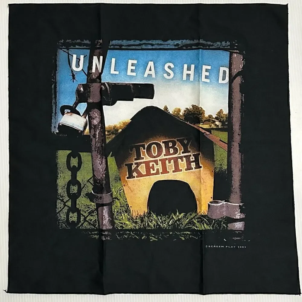 Vintage 2003 Toby Keith Merch Unleashed  Bandana Wall Art Decor 21” X 21”